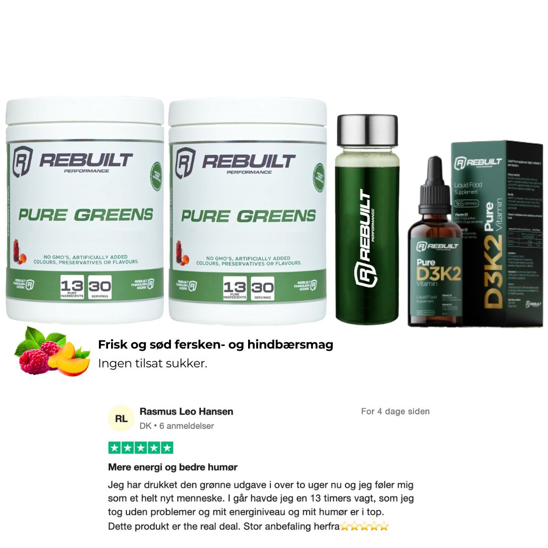 2 Pure Greens + Pure D3K2 & Gratis Shaker