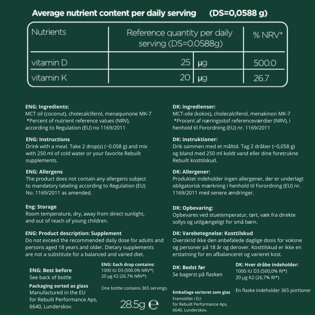 Pure D3K2 - 365 Portioner