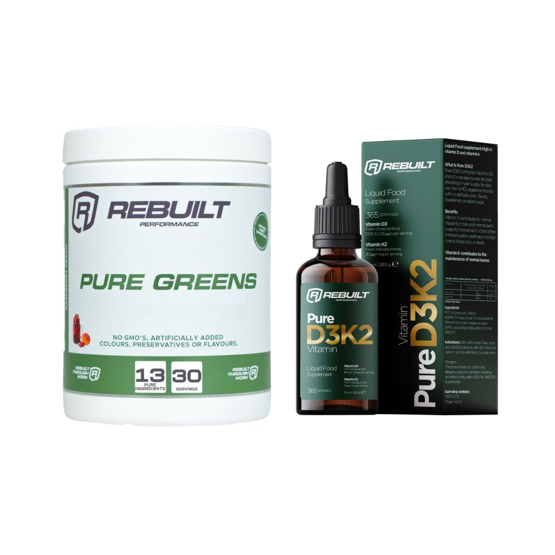 Energi pakken Pure Greens + Gratis Pure D3K2 (abonnement offer)